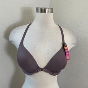 NEW Maidenform Racerback Bra 34C Smooth Smartzone Cups Lace Front Closure